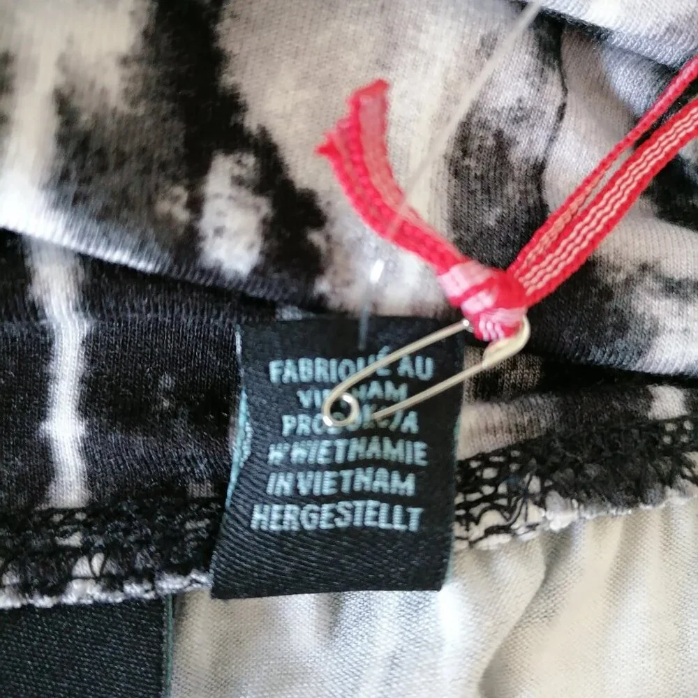 NWT Cynthia Rowley Womens Black Tie Dye Witchy Neutral Y2K Maxi Skirts Size 1X - Picture 6 of 8
